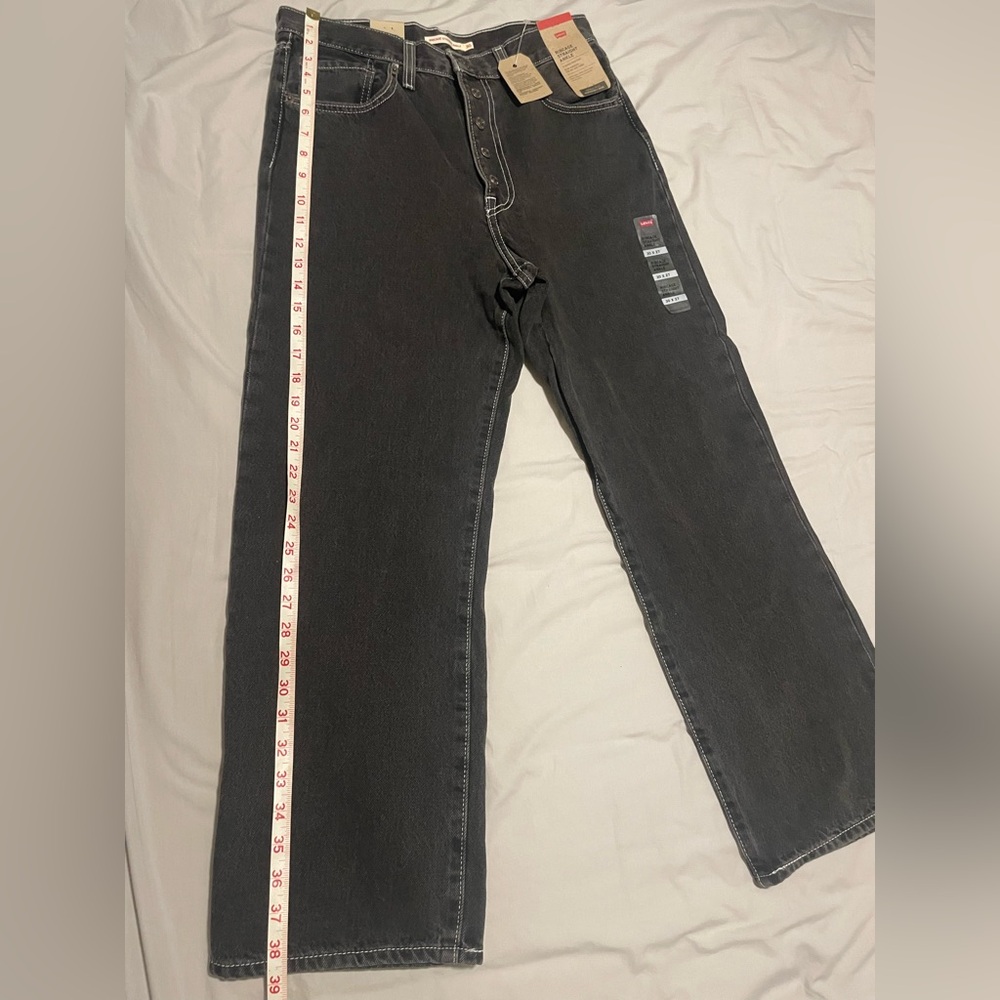 NWT Levi's Women's Ribcage Straight Ankle Jeans Distressed Black Size 30 x 27 - Picture 9 of 9